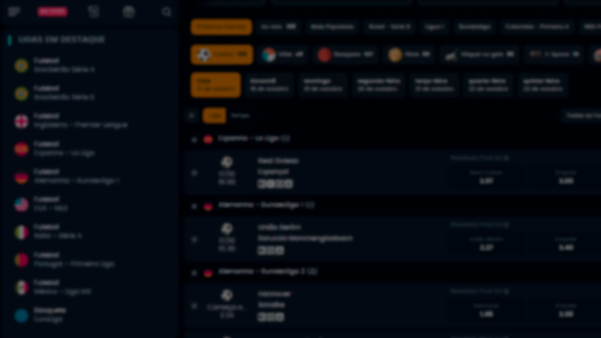 Sportsbook em desenvolvimento